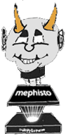 Das Mephisto-Logo ist ein kleines Teufelchen, das in einem Mikroskop lebt.